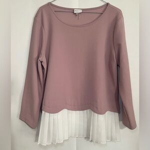 Sioni Studio Mauve & White Layered Top Size XL Office Corpcore Layered